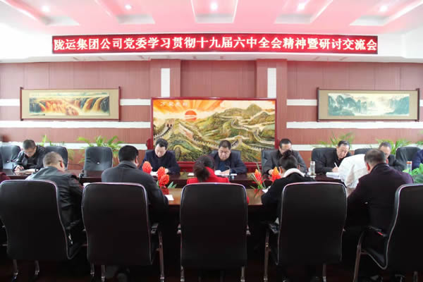 陇运集团公司党委召开学习贯彻党的十九届六中全会精神暨研讨交流会议